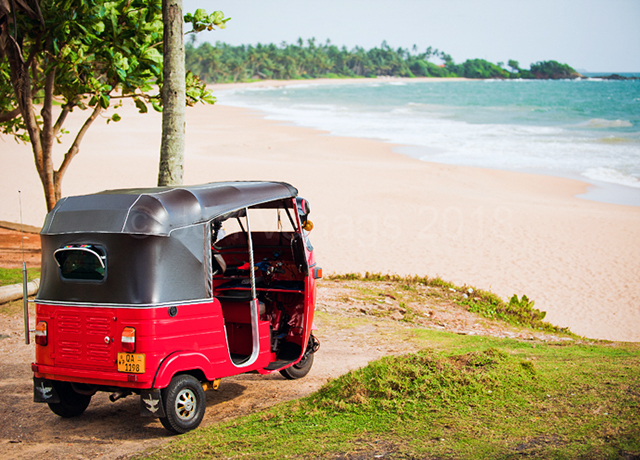 Tuk Tuk on beach - Induruwa